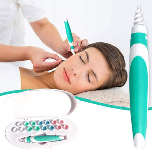 Pulisci orecchie，Smart Ear Cleaner, 15 Teste in Silicone Sostituibili per Neonati Bambini e Tutta la Famiglia Igiene (Verde)