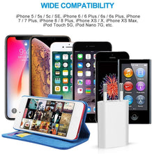 Carica l'immagine nel visualizzatore di Gallery, BERLS Caricabatterie 5V 1A (5W) + Cavo Ricarica USB 5 Piedi per Phone 5S, 6, 6S, 6 Plus, 6S Plus, 7, 7 Plus, 8, 8 Plus, XS, X, XS Max, iPod Touch 5G, Nano 7G