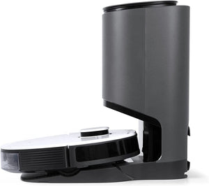 ECOVACS DEEBOT OZMO T8+ Aspirapolvere Robot con Funzione Mopping e Stazione di Aspirazione Automatica, Navigazione 3D Intelligente, Rilevamento degli Ostacoli, Controllo Google Home, Alexa e App T8+ (con stazione di autosvuotamento)