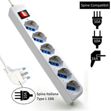Carica l&#39;immagine nel visualizzatore di Gallery, Ewent EW3922 Multipresa Ciabatta Elettrica 6 prese bipasso ITA /Schuko, White - Ilgrandebazar