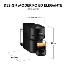Carica l&#39;immagine nel visualizzatore di Gallery, De&#39;Longhi Nespresso Vertuo Pop ENV90.B, Macchina Caffè a Capsule con Tecnologia Centrifusion, 4 Formati in Tazza, Incluso Set di Benvenuto con 12 Capsule, 1260W, Liquorice Black