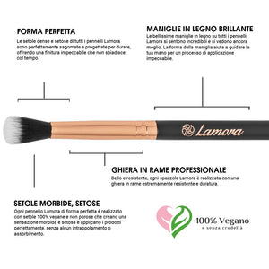 Pennelli per Trucco Occhi Professionali - Make Up Kit di 7 Oro Rosa - Ilgrandebazar