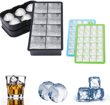 Carica l'immagine nel visualizzatore di Gallery, IZSUZEE 4 Pezzi di Stampi Silicone per con Coperchi, Cubetti di Ghiaccio Riutilizzabili, Stampi per Ghiaccio in Silicone per Congelatore, Whisky, Cocktail e Altre Bevande.