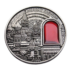 Moscow Kremlin 3D Big 55mm Diameter Russian Commemorative & collectable Coin