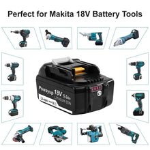 Carica l&#39;immagine nel visualizzatore di Gallery, Powayup BL1850B Sostituzione per Makita Batteria 18V 5.0Ah BL1850 5.0Ah, Nero