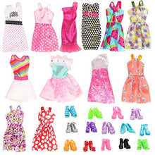 Carica l&#39;immagine nel visualizzatore di Gallery, Miunana 22 Pezzi = 12 PCS Abiti Vestiti alla Moda 12 + 10 Pcs Scarpe - Ilgrandebazar