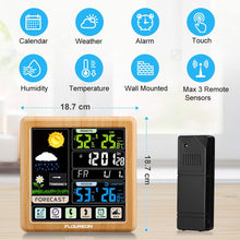 Carica l&#39;immagine nel visualizzatore di Gallery, FLOUREON Stazione Meteorologica Automatica Digitale Wireless Colore del legno - Ilgrandebazar