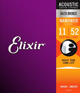 Elixir 11027 Muta Composta da 6 Corde per Chitarra Acustica, 0.011 - 0.052 - Ilgrandebazar