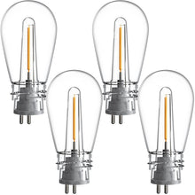 Carica l'immagine nel visualizzatore di Gallery, 4 Pezzi S14 Lampadine di Ricambio Lampada ad Incandescenza E27 1W Catena Luminosa Esterna IP65 Bianco Caldo per Interni ed Esterni