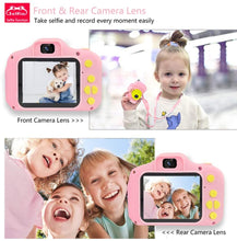 Carica l'immagine nel visualizzatore di Gallery, YunLone Macchina Fotografica per Bambini 12MP Selfie Fotocamera Bambine con Scheda 32GB, Custodia, Batteria 1200mAh, Lettore Musicale, Regalo Compleanno per Bambina