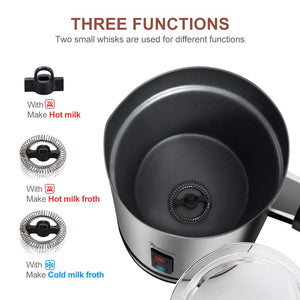 Montalatte elettrico automatico da 500 watt 240 ml in acciaio inossidabile adatto per rivestimento antiaderente schiuma di latte caldo e freddo facile da pulire