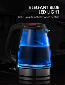 Bollitore Elettrico in Vetro Aicok 1.7L d'acqua 8-cup, Nero - Ilgrandebazar