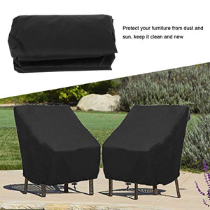 Terrazza Copertura per Sedie Anti Polvere Anti-UV Impermeabile Rip Black - Ilgrandebazar