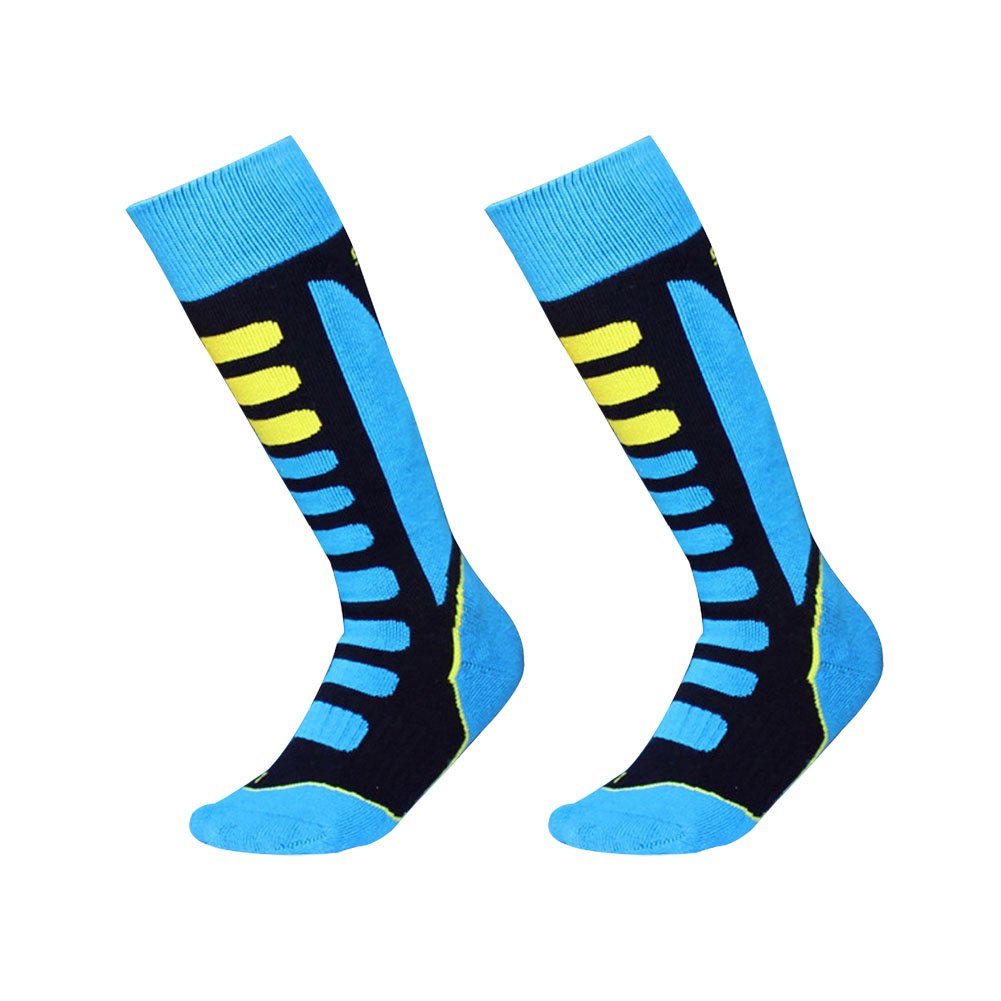 2 Paia Calze Termiche Da Sci Bambino | EU 31-34 | Rosa/Blu | Anti-umidità E Anti-odore - Foto 2