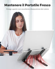 Carica l&#39;immagine nel visualizzatore di Gallery, APMIEK Supporto PC Portatile 8 Livelli Regolabile, Laptop Stand Pieghevole Plastica+Alluminio Rialzo PC Portatile Stabile Ventilato Supporto Notebook per MacBook Air/Pro,Dell,HP, 10-15.6 Pollici