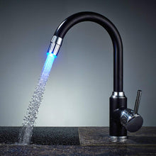 Carica l&#39;immagine nel visualizzatore di Gallery, Auralum Rubinetto Miscelatore con LED RGB per Cucina Nero Con Led - Ilgrandebazar