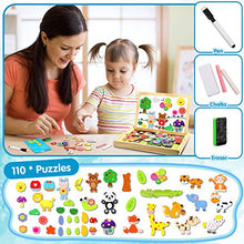 Carica l&#39;immagine nel visualizzatore di Gallery, Jojoin 110 PCS Puzzle Magnetico Legno - Lavagna Animali Giocattolo per Bambini - Giochi Montessori - Educativi Puzzle Regalo Bambini Bambino 2 3 Anni