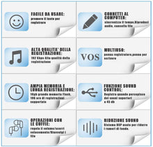 Carica l'immagine nel visualizzatore di Gallery, 16 GB Penna Registratore Vocale Portatile con 192 ORE di Registrazione, Attivazione Vocale di Registratore Vocale Spia per Meetings, Lezioni, Conferenze, Interviste, USB, MP3