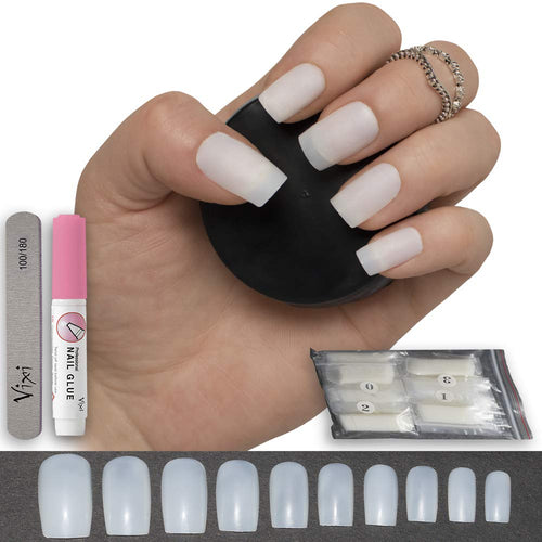 600 Pezzi Quadrato Unghie 10 Misure - Corto / Medio Short/Medium, Opaque - Ilgrandebazar