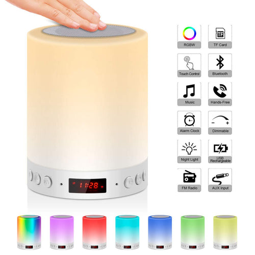 Lampada Altoparlante Bluetooth, JOLVVN Luce Notturna Bambino MP3 Bianco - Ilgrandebazar