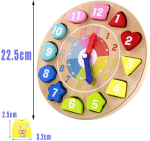 Orologio Giocattolo Bambino Montessori Giocattoli de Puzzle in Legno 4 in 1 Regalo Educativi Giochi per Bambini 3 4 5 6 Anni