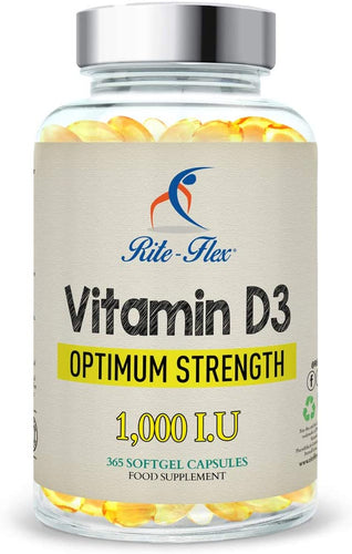Rite-Flex, Integratore di Vitamina D3 2000 UI (365 Capsule Soft gel)