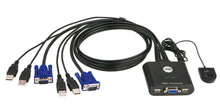 Carica l&#39;immagine nel visualizzatore di Gallery, Aten CS22U KVM Switch 2-&gt; 1 USB Black - Ilgrandebazar