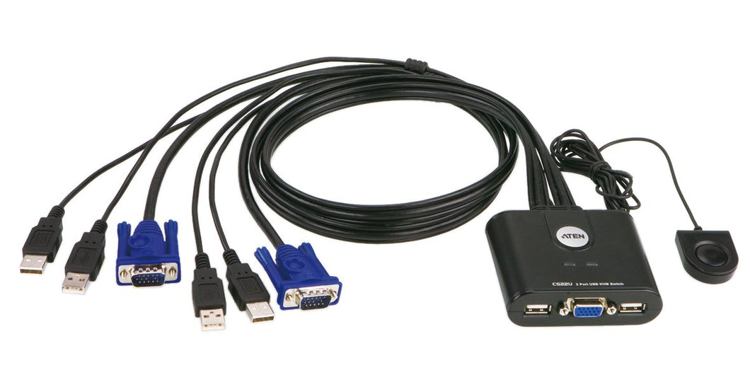 Aten CS22U KVM Switch 2-> 1 USB Black - Ilgrandebazar