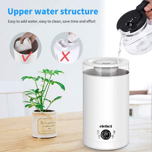 Umidificatore Ambienti ad Ultrasuoni Capacità 3L Diffusore di Olio Essenziali Display LED Timer 12h Riempimento dall’Alto Due Bocchette Emissione Vapore ELEHOT