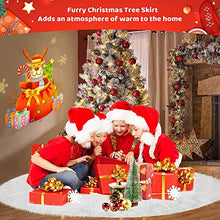 Carica l'immagine nel visualizzatore di Gallery, Gonna Albero di Natale, Tappeto per Albero di Natale, Gonna Albero di Natale Bianca Finta Pelliccia, 90cm Copri Base per Albero di Natale, Decorazione Capodanno casa Festa Forniture