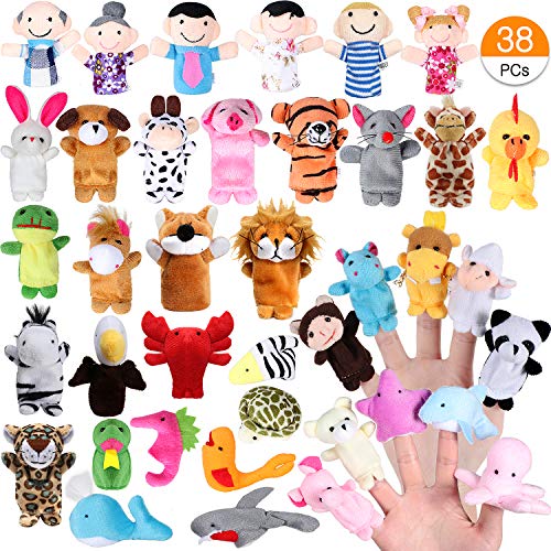 Joinfun Burattini da Dito 38pcs Messi per i Bambini 32pcs Cartoon Animal... - Ilgrandebazar
