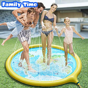 Hangrui Tappetino Gioco d'Acqua per Bambini, 180cm Ovale di Giallo