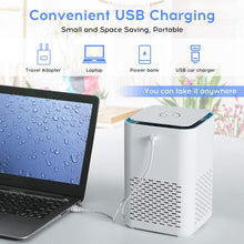 Carica l'immagine nel visualizzatore di Gallery, Purificatore d'Aria con H13 filtro HEPA,Effetti Filtrazione 99,97%, Silenzioso filtro dell'aria USB con Funzione Aromaterapia e Luce notturna,per Casa Ufficio, Allergie, Formaldeide, Fumi