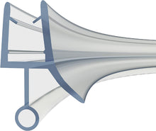 Carica l'immagine nel visualizzatore di Gallery, Striscia di tenuta in gomma pre-curvata da 870 mm, perfetta per porte in vetro curve o dritte da 4-6 mm, con spazio fino a 10 mm, per vasca e doccia