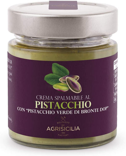 Agrisicilia Crema Spalmabile al Pistacchio con Pistacchio Verde di Bronte Dop - 200 g