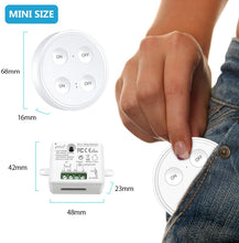Carica l&#39;immagine nel visualizzatore di Gallery, Paio Interruttore per Luce Senza Fili, LoraTap 2pz Interruttori Remoto con Base Magnetica + 1 Ricevitore a Relè, Telecomando 200m 230V, On/Off Switch Wireless per Lampade e Apparecchi Elettrici