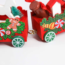 Carica l&#39;immagine nel visualizzatore di Gallery, 1 PC Mini Trenino di Natale in Legno Set di 3 carrozze Deluxe Set di Treni per Decorazioni e Regali Natalizi, Feste, Ornamenti per la Scuola Materna