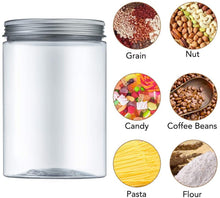 Carica l'immagine nel visualizzatore di Gallery, MEIXI Contenitori Alimentari, Barattoli Cucina, Contenitori Plastica Trasparente con Coperchio in Metallo per la Conservazione Ideale per Zucchero, Biscotti, caffè, Pasta Senza BPA - 8 Pezzi (4.2L)