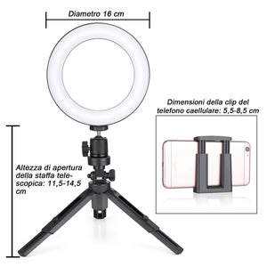 Zacro Ring Light LED, LED Luce ad Anello for YouTube Video and Makeup, LED... - Ilgrandebazar