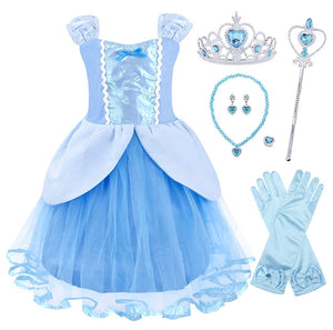 AmzBarley Vestito da Principessa Cinderella Costume Cenerentola per Bambina... - Ilgrandebazar