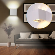 Carica l&#39;immagine nel visualizzatore di Gallery, APPLIQUE LED CUBO CON ANGOLO LUCE REGOLABILE UP DOWN BIANCO MODERNO Bianco - Ilgrandebazar