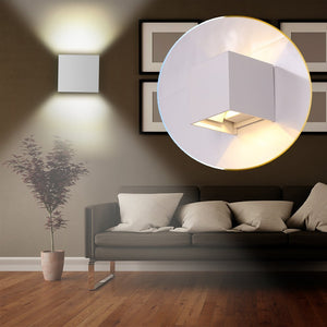 APPLIQUE LED CUBO CON ANGOLO LUCE REGOLABILE UP DOWN BIANCO MODERNO Bianco - Ilgrandebazar