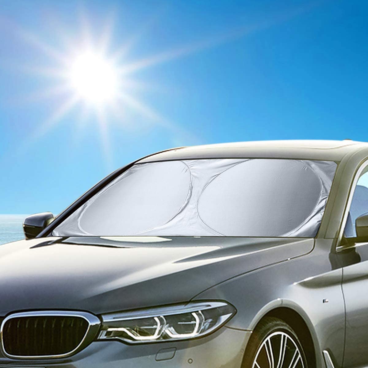 Parasole Auto Pieghevole 150x70cm - Protezione UV Per Parabrezza, Adatto Per Auto E SUV - Foto 6