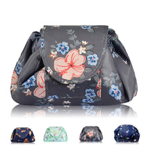 Carica l'immagine nel visualizzatore di Gallery, Lazy, trousse per trucchi con coulisse, grande capacità, impermeabile, da viaggio, per donne e ragazze (Fiore)