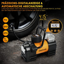 Carica l&#39;immagine nel visualizzatore di Gallery, AstroAI Luftkompressor Reifenfüller Tragbare Luftpumpe für Auto 12V DC Digitale Kompressor 150PSI mit LED-Notlicht für Autos, LKWs, Motorräder usw. Geschenke für Männer