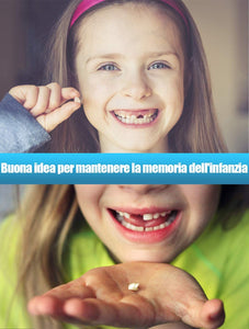 Denti salva box per bambini e bambina (italiano), Scatola Porta Dentini da Latte,Bambini in legno ricordo regalo, Accumulazione dei denti (Ragazza)