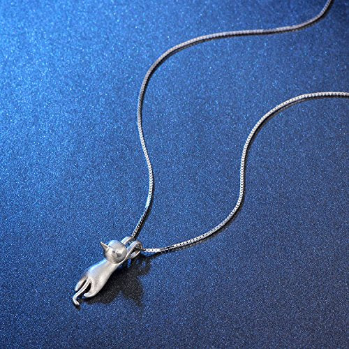 Collana con ciondolo a forma di gatto in argento sterling, delicata catena a forma di gattino - Italia Collana con ciondolo a forma di gatto in argento sterling, delicata catena a forma di gattino - Italia