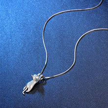 Carica l&#39;immagine nel visualizzatore di Gallery, ANEWISH Donna Collana Gatto Pendente s925 Argento Sterling, 45cm - Ilgrandebazar