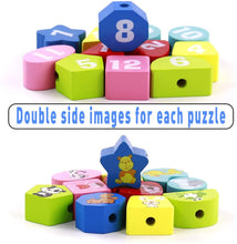 Carica l&#39;immagine nel visualizzatore di Gallery, Orologio Giocattolo Bambino Montessori Giocattoli de Puzzle in Legno 4 in 1 Regalo Educativi Giochi per Bambini 3 4 5 6 Anni