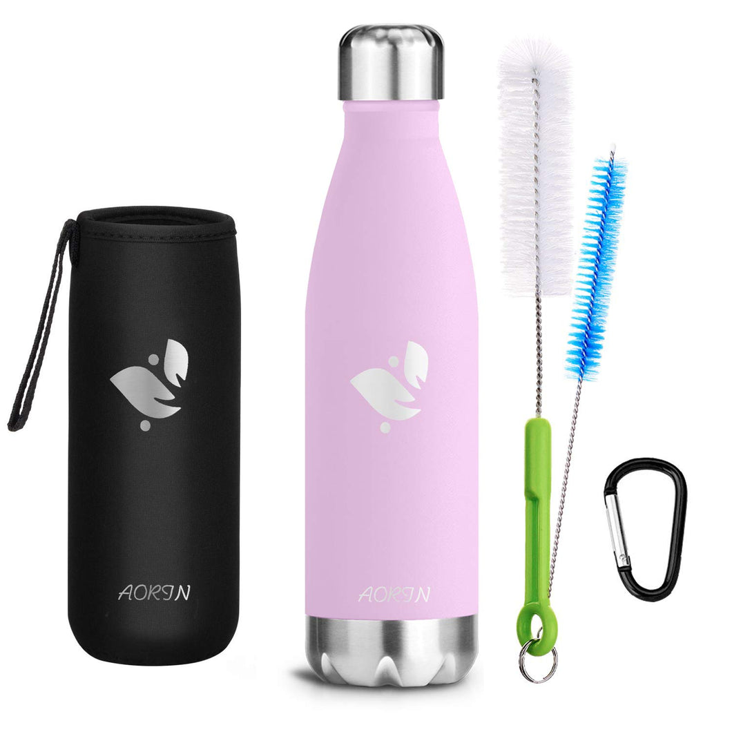 AORIN Doppia Bottiglia per Vuoto in Acciaio Inossidabile, 500ml, ciliegia - Ilgrandebazar
